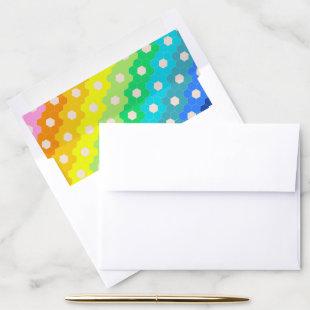 Bright Rainbow Hexagons Modern Invitation Envelope Liner