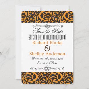 Brown and Gold Baroque Save The Date