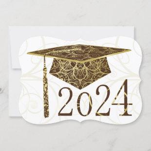 Brown and Gold Floral Cap 2024 Card