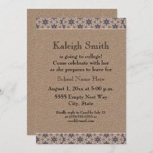 Brown Floral Abstract Trunk Party Invitation