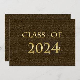 Brown & Gold Class of 2024 Graduation Party Invite