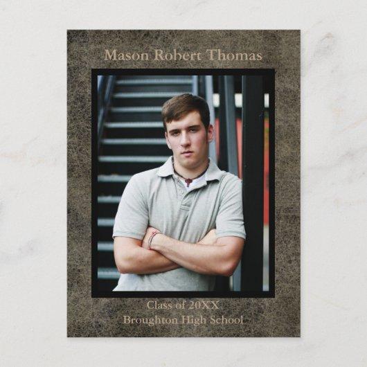 Brown Leather - Graduation Announcement Post Card