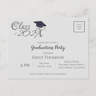 Brush Font Grad Class Of 2024 Graduation Party Postcard