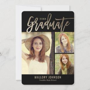 Brushed Glimmer EDITABLE COLOR Graduation Card