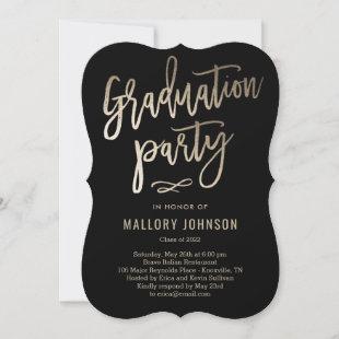 Brushed Glimmer EDITABLE COLOR Graduation Party Invitation