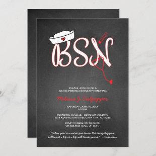 BSN nurse pinning ceremony graduation invitations