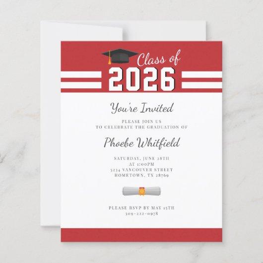 Budget 2022 Graduate Red White Graduation Party