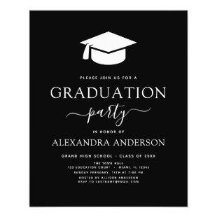 Budget 2022 Graduation Party Black Invitation Flyer