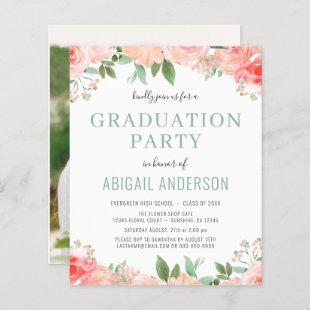 Budget 2023 Grad Party Sage Floral Invitation
