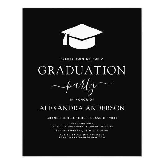 Budget 2023 Graduation Party Black Invitation Flyer