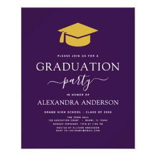 Budget 2023 Graduation Party Purple Gold Flyer