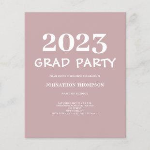 Budget 2023 Graduation Pink Party Invitation