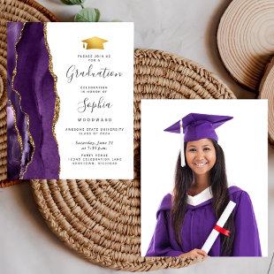 Budget 2024 Graduation Purple Agate Photo Invite