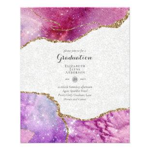 BUDGET Agate GRADUATION Party Invites Glitter Glam Flyer