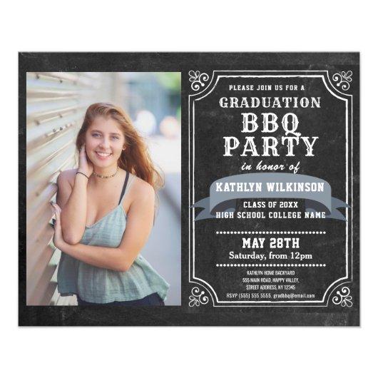 BUDGET Backyard Graduation BBQ Party 4 Photo Flyer