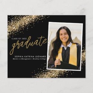 Budget Black Gold Glitter Grad Photo Graduation