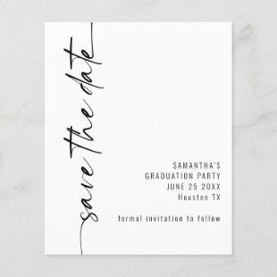 Budget Calligraphy Graduation Save the Date