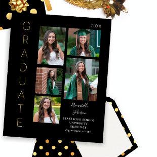 Budget Color Glow- Gold & Black Graduate 6 Photo Flyer