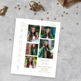 Budget Color Glow- Gold & White 1 Graduate 6 Photo Flyer