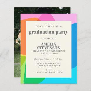 Budget Colorful Photo Graduation Party Invite