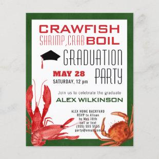 BUDGET Crawfish Boil 3 Photo Graduation Invitation