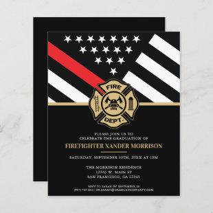 Budget Firefighter Graduation Party Invitation