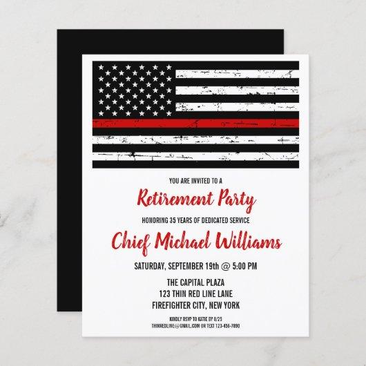 Budget Firefighter Retirement Party Thin Red Line