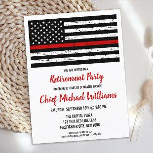 Budget Firefighter Retirement Party Thin Red Line