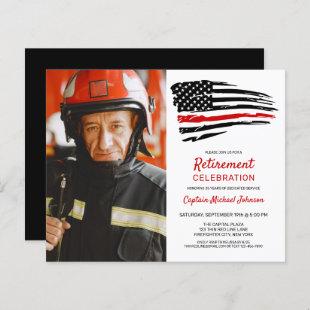 Budget Firefighter Retirement Photo Invitations