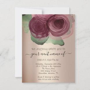 Budget Floral QR Code Rose Gold Greenery
