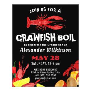 BUDGET Fun Crawfish Boil Graduation BBQ Invitation Flyer