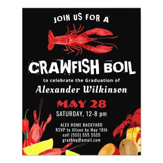 BUDGET Fun Crawfish Boil Graduation BBQ Invitation Flyer