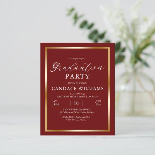 Budget Gold Frame Minimalist Party Invitation