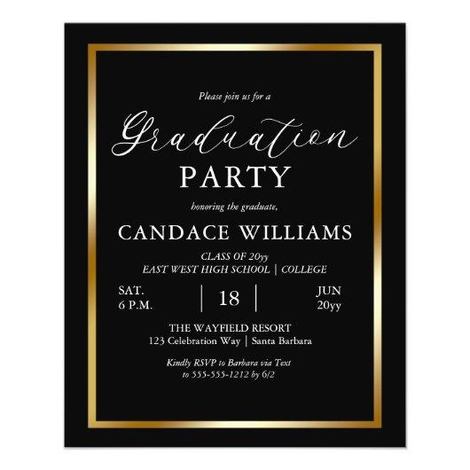 Budget Gold Frame Minimalist Party Invitation Flye Flyer