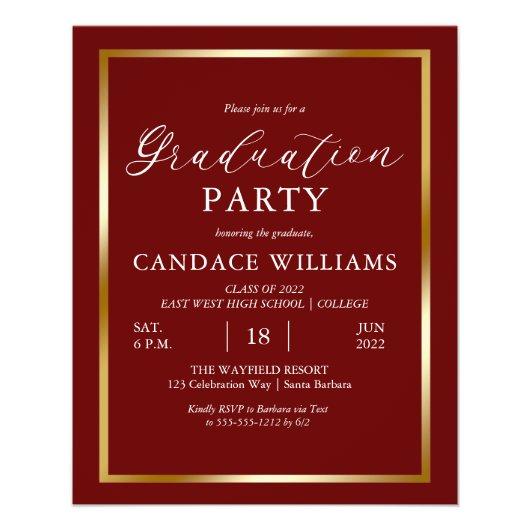 Budget Gold Frame Minimalist Party Invitation Flyer