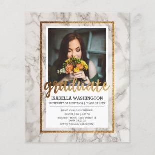 Budget Gold & Marble Photo Graduation Party