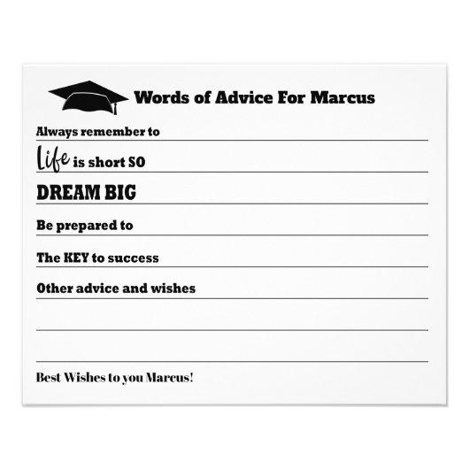 Budget Grad Hat Advice Graduation Flyer