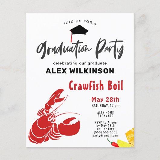 BUDGET Graduation 3 Photo Crawfish Boil Invitation
