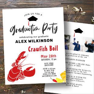 BUDGET Graduation 3 Photo Crawfish Boil Invitation Flyer