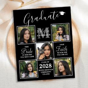 Budget Graduation Elegant 5 Photo Collage Invite