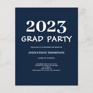 Budget Graduation Navy Party Invitation