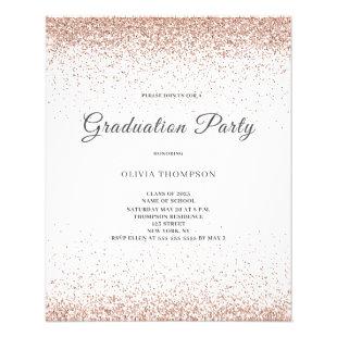Budget Graduation Party Pink Glitter Invitation  Flyer