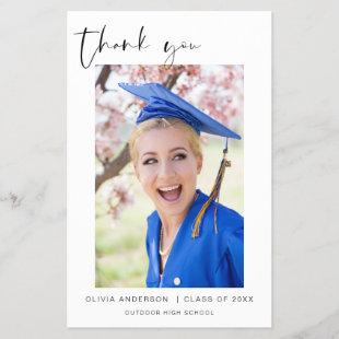 Budget Graduation Photo Minimalist Thank You Cards