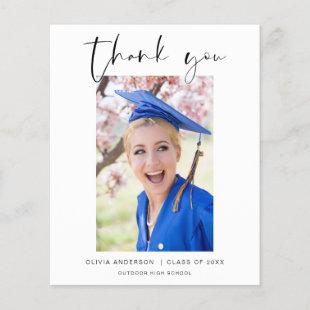 Budget Graduation Photo Minimalist Thank You Cards