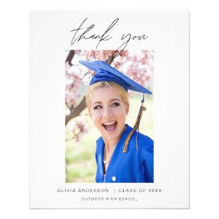 Budget Graduation Photo Minimalist Thank You Cards Flyer