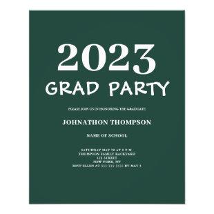 Budget Green Graduation Party Invitation Flyer