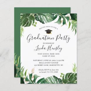 Budget Greenery Tropical Graduation Party Invite
