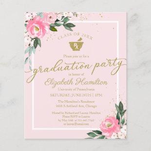 Budget Invitation Pharmacy Grad Party Floral
