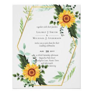 BUDGET  - Watercolor SUNFLOWERS  Gold Flyer