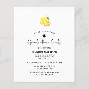 Budget Lemon Graduation Party Elegant Simple
